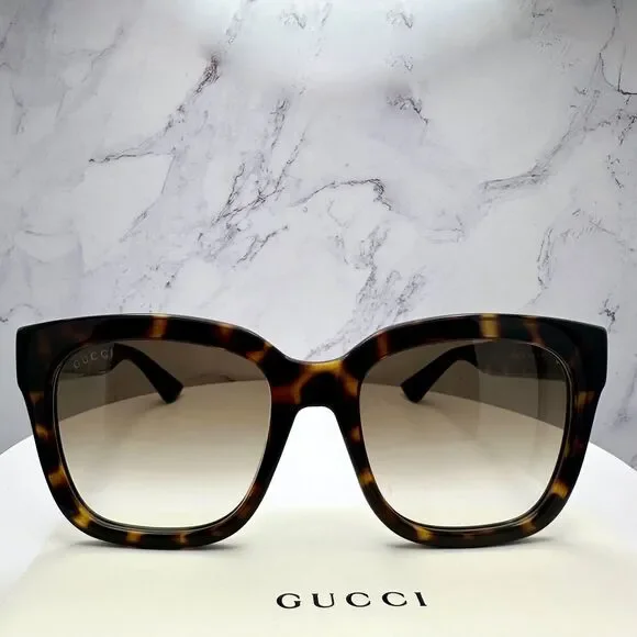 LUXURY New Gucci Polarized Sunglasses Brown Black Tortoise  display picture 1